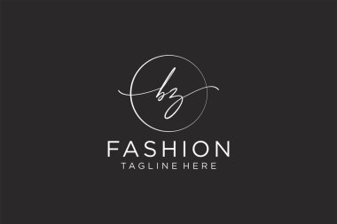 BZ Feminine logosu güzellik monogramı ve zarif logo tasarımı, el yazısı logosu başlangıç imzası, düğün, moda, çiçek ve botanik yaratıcı şablona sahip..