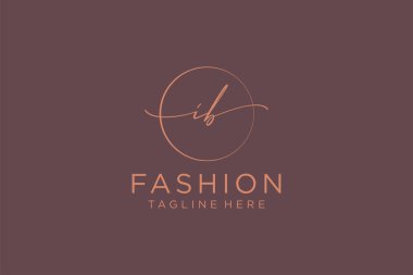 IB Kadın logosu güzellik monogramı ve zarif logo tasarımı, ilk imzadan oluşan el yazısı logosu, düğün, moda, çiçek ve botanik yaratıcı şablona sahip..