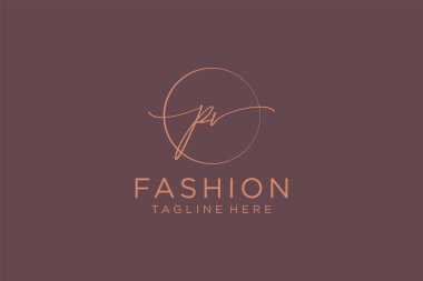 PV Feminine logo güzellik monogramı ve zarif logo tasarımı, ilk imzadan oluşan el yazısı logosu, düğün, moda, çiçek ve botanik yaratıcı şablona sahip..
