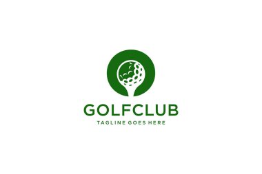 Golf logosu tasarım şablonu için O, Golf Vector etiketi, Golf şampiyonası logosu, illüstrasyon, yaratıcı simge, tasarım konsepti
