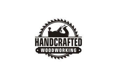 Fore Plane / Jack Uçak Vektörü ile Retro Vintage Ahşap Logo Tasarımı