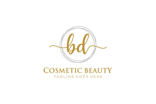 Feminine Logo Belleza Monograma Elegante Diseño Del Logotipo Logotipo Escritura — Vector de stock