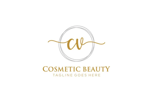 Feminine Logo Beauty Monogram Elegant Logo Design Handwriting Logo Initial — Vector de stock