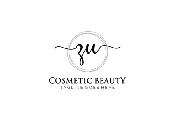 Feminine Logo Belleza Monograma Elegante Diseño Del Logotipo Logotipo Escritura — Vector de stock