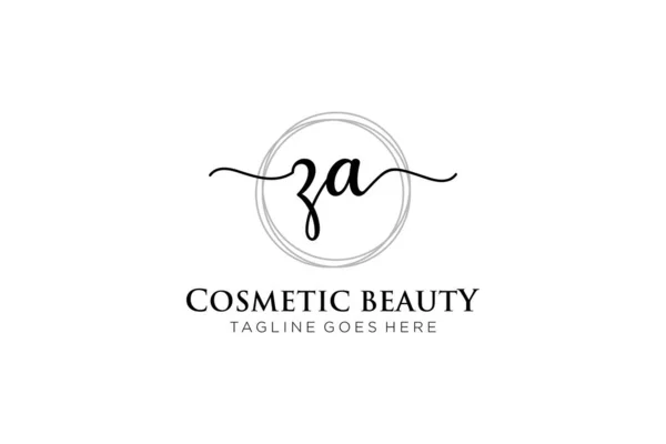 Feminine Logo Beauty Monogram Elegant Logo Design Handwriting Logo Initial — Stock Vector