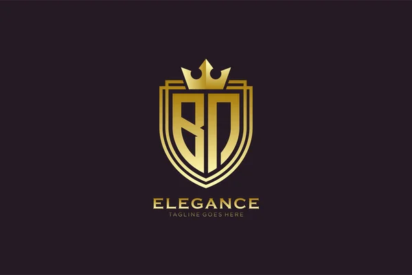 Elegantes Luxus Monogramm Logo Oder Badge Vorlage Mit Schriftrollen Und — Stockvektor