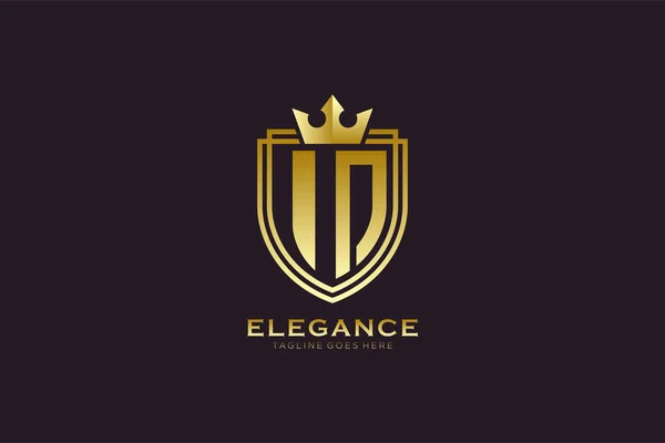 Elegantem Luxus Monogramm Logo Oder Badge Vorlage Mit Schriftrollen Und — Stockvektor