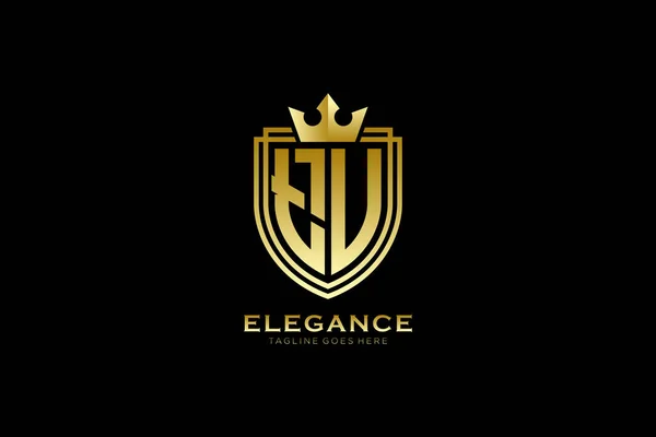 Elegant Lyx Monogram Logotyp Eller Badge Mall Med Rullar Och — Stock vektor