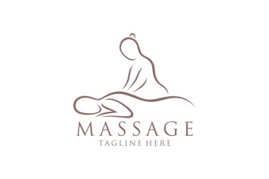 Vücut masajı logosu, Vücut Spa Merkezi simgesi, masaj salonu, spa, rahatlama, canlandırma, temel yağ, beyaz arkaplan, vektör
