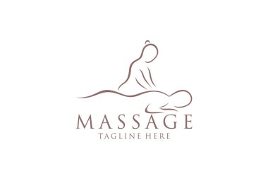Vücut masajı logosu, Vücut Spa Merkezi simgesi, masaj salonu, spa, rahatlama, canlandırma, temel yağ, beyaz arkaplan, vektör