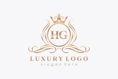 Restaurant, Royalty, Boutique, Cafe, Hotel, Heraldic, Jewelry, Fashion ve diğer vektör illüstrasyonları için Kraliyet Logosu Kraliyet Şablonu.