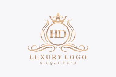 Restoran, Kraliyet Logosu, Butik, Cafe, Otel, Heraldic, Mücevher, Moda ve diğer vektör illüstrasyonları için vektör sanatı şablonu.