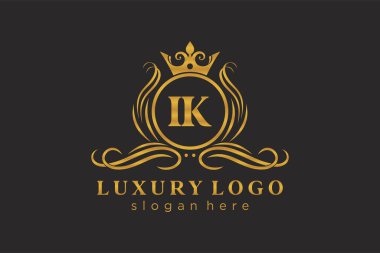 Restoran, Kraliyet Logosu, Butik, Cafe, Otel, Heraldic, Mücevher, Moda ve diğer vektör illüstrasyonları için vektör sanatı şablonu.