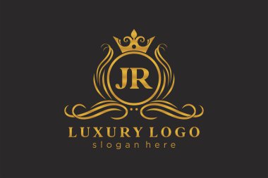 Restoran, Kraliyet Logosu, Butik, Cafe, Otel, Heraldic, Mücevher, Moda ve diğer vektör illüstrasyonları için vektör sanatı şablonu.