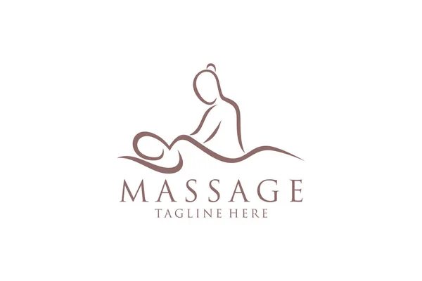 Logo Masáže Ikona Body Spa Centre Masážní Salon Lázně Relax — Stockový vektor