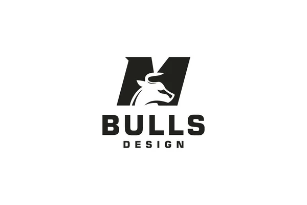 字母M标识 公牛标识 头牛标识 图标设计模板 — 图库矢量图片
