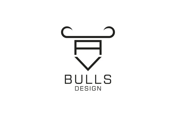 Letter Logo Bull Logo Head Bull Logo Monogram Logo Design — Stock Vector