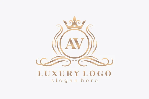 Letter Royal Luxury Logo Template Vector Art Restaurant Royalty Boutique — стоковий вектор