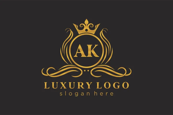 Carta Royal Luxury Logo Plantilla Arte Vectorial Para Restaurante Royalty — Vector de stock