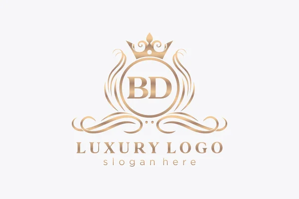 Letter Royal Luxury Logo Template Vector Art Restaurant Royalty Boutique — 스톡 벡터