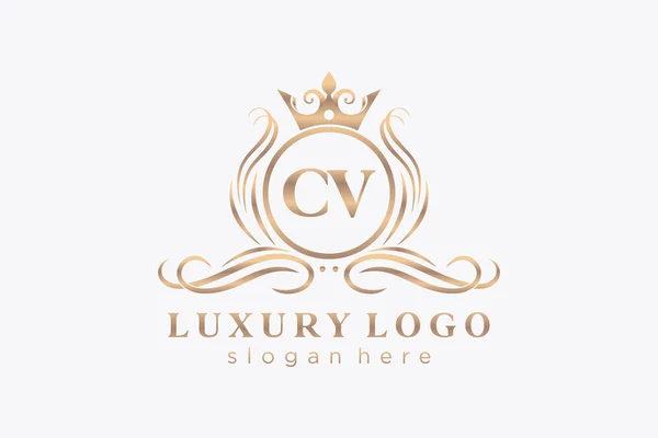 Carta Royal Luxury Logo Plantilla Arte Vectorial Para Restaurante Royalty — Vector de stock