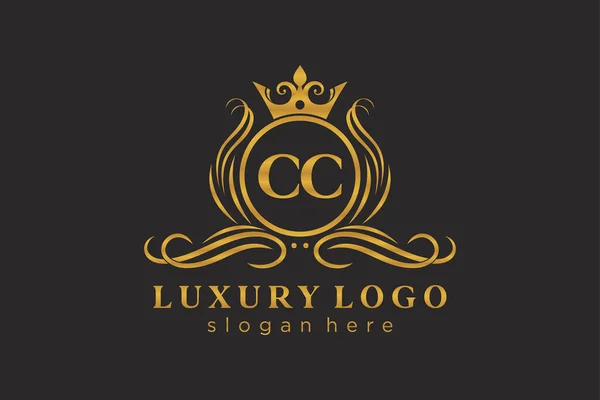 Carta Royal Luxury Logo Plantilla Arte Vectorial Para Restaurante Royalty — Vector de stock