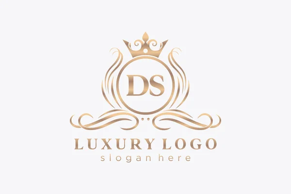 Letter Royal Luxury Logo Template Vector Art Restaurant Royalty Boutique — Stock Vector