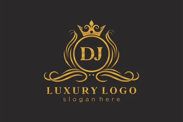 List Royal Luxury Logo Szablon Sztuce Wektorowej Dla Restauracji Tantiem — Wektor stockowy