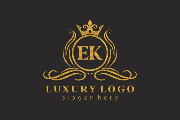 Letter Royal Luxury Logo Sjabloon Vectorkunst Voor Restaurant Royalty Boutique — Stockvector