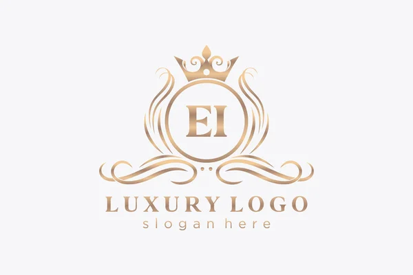 Surat Royal Luxury Logo Templat Dalam Vektor Seni Untuk Restoran - Stok Vektor
