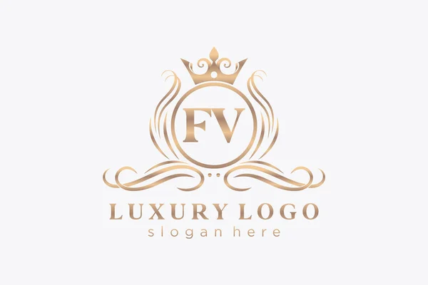 Letter Royal Luxury Logo Template Vector Art Restaurant Royalty Boutique — Stock Vector