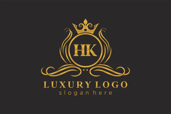 Letter Royal Luxury Logo Template Vector Art Restaurant Royalalty Boutique — ภาพเวกเตอร์สต็อก
