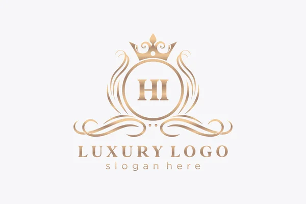 Inggris Letter Royal Luxury Logo Template Vector Art Restaurant Royalty - Stok Vektor