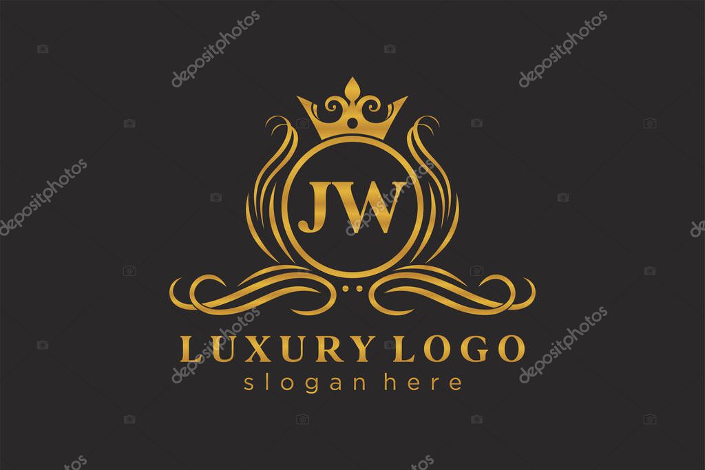 JW Letter Royal Luxury Logo template in vector art for Restaurant, Royalty, Boutique, Cafe, Hotel, Heraldic, Jewelry, Fashion and other vector illustration.