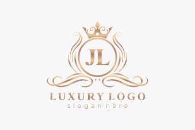 Restoran, Kraliyet Logosu, Butik, Cafe, Otel, Heraldic, Mücevher, Moda ve diğer vektör illüstrasyonları için vektör sanatı şablonu.