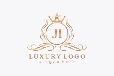 Restoran, Kraliyet Logosu, Butik, Cafe, Otel, Heraldic, Mücevher, Moda ve diğer vektör illüstrasyonları için vektör sanatı şablonu.