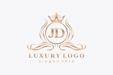 Restoran, Kraliyet Logosu, Butik, Cafe, Otel, Heraldic, Mücevher, Moda ve diğer vektör illüstrasyonları için vektör sanatı şablonu.