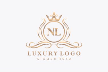 Restoran, Kraliyet Logosu, Butik, Cafe, Otel, Heraldic, Mücevher, Moda ve diğer vektör illüstrasyonları için vektör sanatı şablonu..