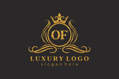 Kraliyet Logosu Restoran, Kraliyet, Butik, Cafe, Otel, Heraldic, Mücevher, Moda ve diğer vektör çizimleri için vektör sanatı şablonu.
