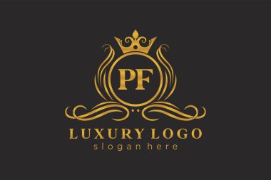 Restaurant, Royalty, Boutique, Cafe, Hotel, Heraldic, Mücevher, Moda ve diğer vektör illüstrasyonları için Kraliyet Logosu Şablonu.