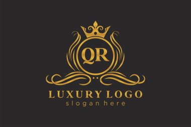 Restoran, Kraliyet Logosu, Restoran, Kraliyet, Butik, Cafe, Otel, Heraldic, Mücevher, Moda ve diğer vektör ilüstrasyonları için vektör sanatı şablonu.