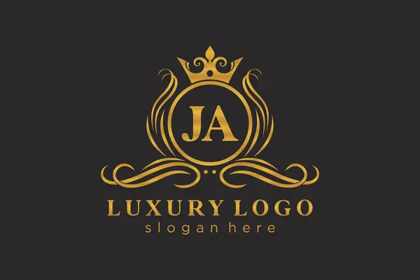 Ja字母Royal Luxury标志模板 用于餐馆 皇家酒店 精品店 咖啡店 Heraldic 时装和其他矢量插图的矢量艺术 — 图库矢量图片