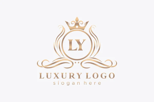 Plantilla Letter Royal Luxury Logo Arte Vectorial Para Restaurante Realeza — Vector de stock