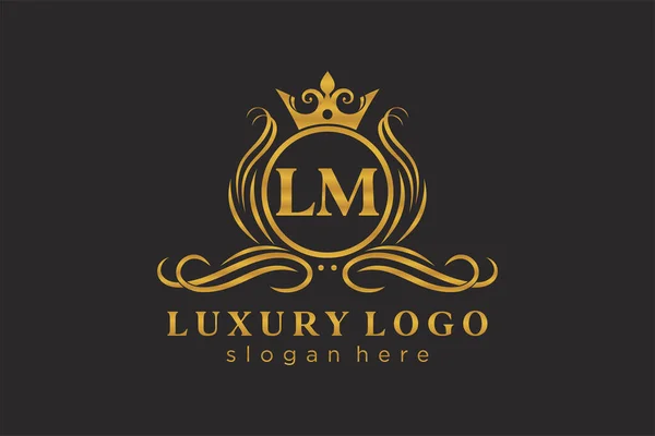 Carta Royal Luxury Logo Plantilla Arte Vectorial Para Restaurante Royalty — Vector de stock