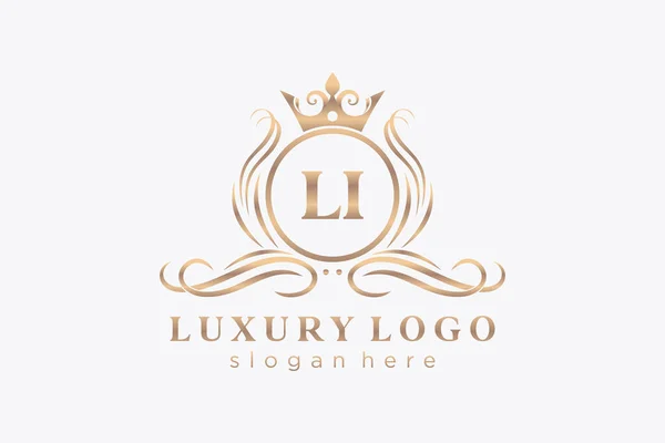 Surat Royal Luxury Logo Templat Dalam Vektor Seni Untuk Restoran - Stok Vektor