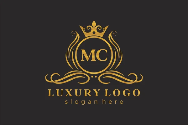 Carta Royal Luxury Logo Plantilla Arte Vectorial Para Restaurante Royalty — Vector de stock