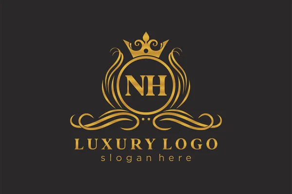 Letter Royal Luxury Logo Template Vectorkunst Voor Restaurant Royalty Boutique — Stockvector