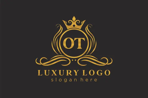 Letter Royal Luxury Logo Template Vector Art Restaurant Royalty Boutique —  Vetores de Stock