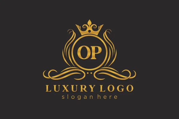 Carta Royal Luxury Logo Plantilla Arte Vectorial Para Restaurante Royalty — Vector de stock