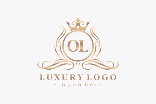 Letter Royal Luxury Logo Template Vector Art Restaurant Royalty Boutique — Διανυσματικό Αρχείο